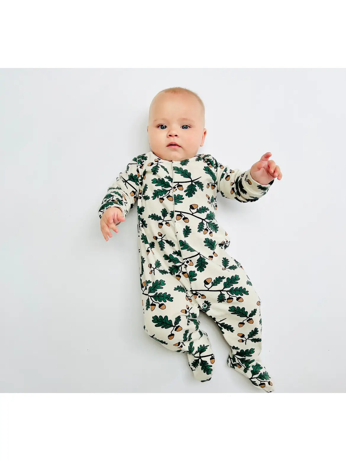 Eddie & Bee Organic Cotton Baby Sleep Suit in Oat " Little