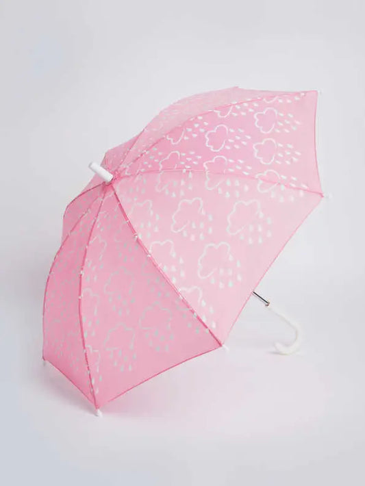 GRASS & AIR Little Kids Colour-Revealing Umbrella in Baby Pink