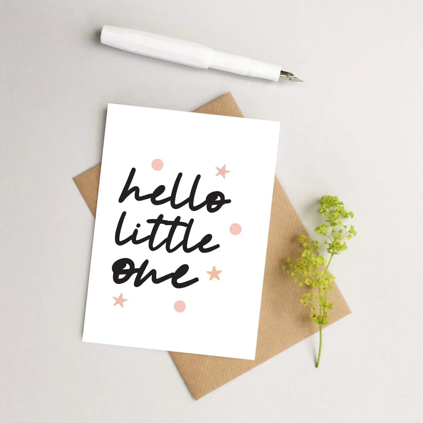 Hello Little One - New Baby Girl Greeting Card