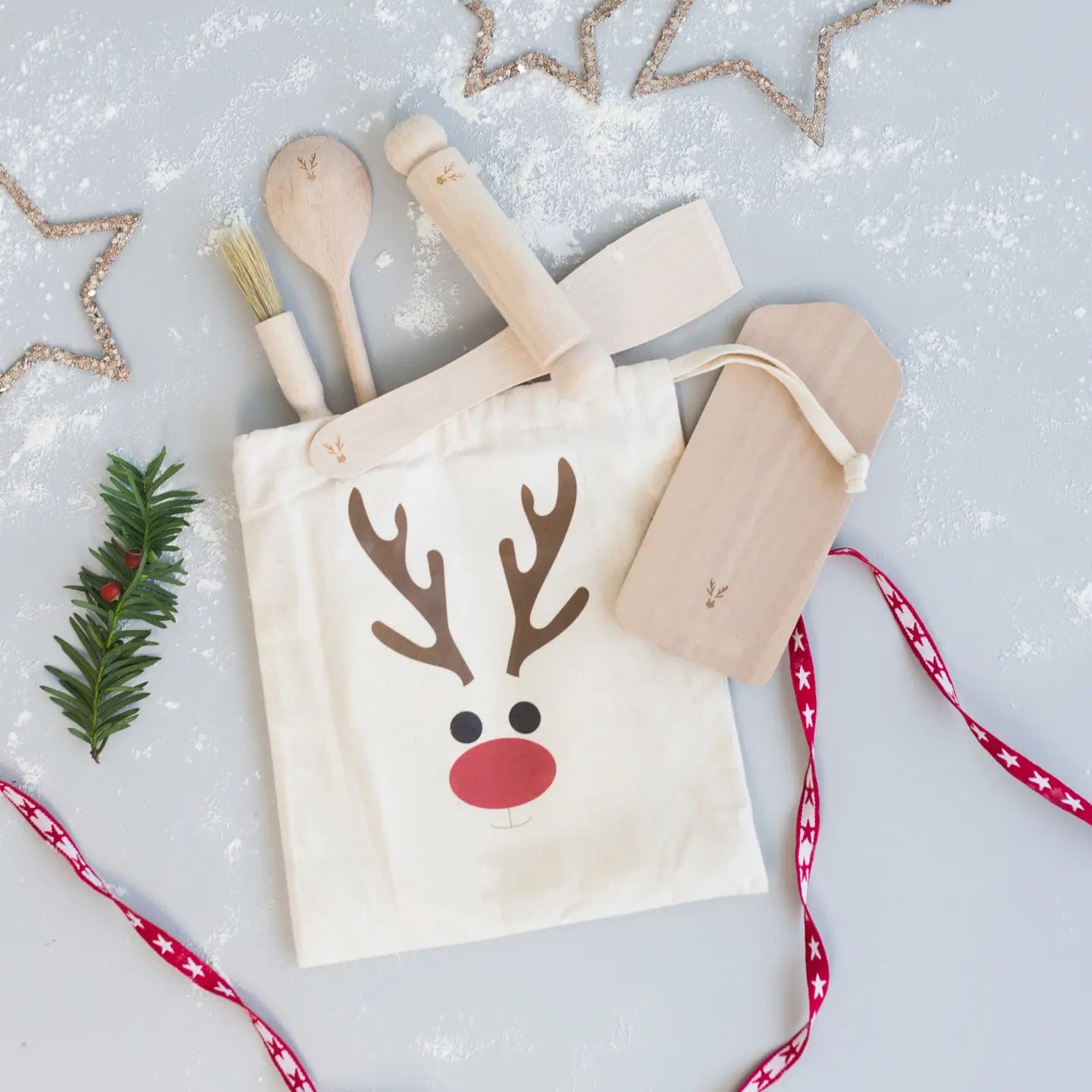 Kids Wooden Baking Set with Bag, Reindeer