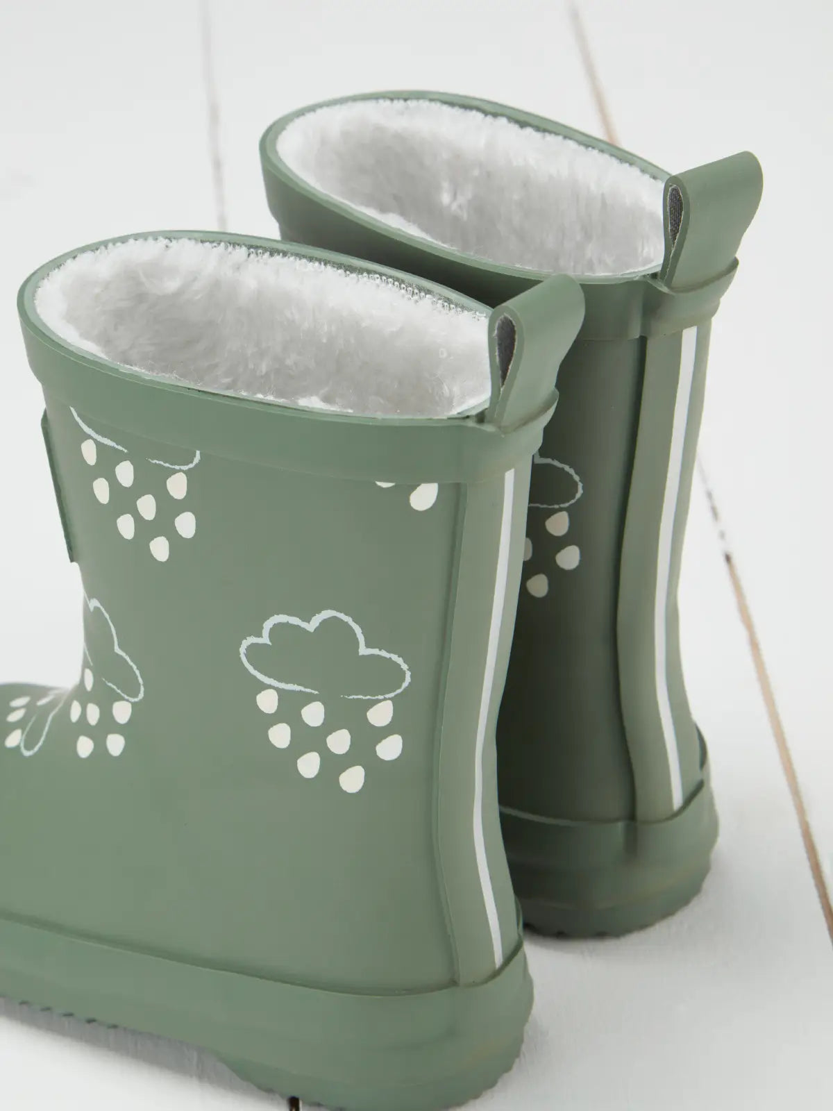 GRASS & AIR Khaki Green Colour-Changing Kids Wellies