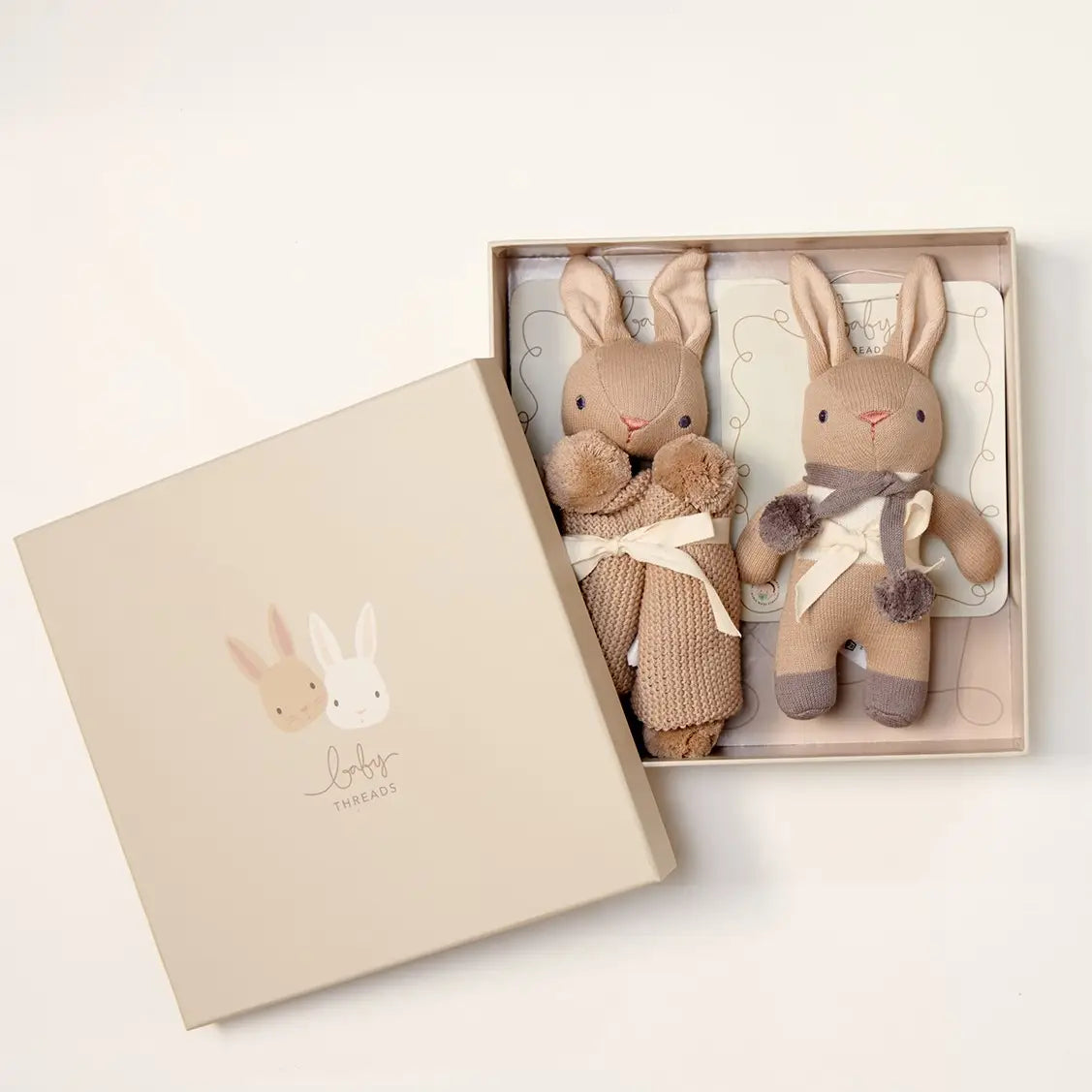 Threadbare Design UK Baby Threads Bunny Taupe Gift Set