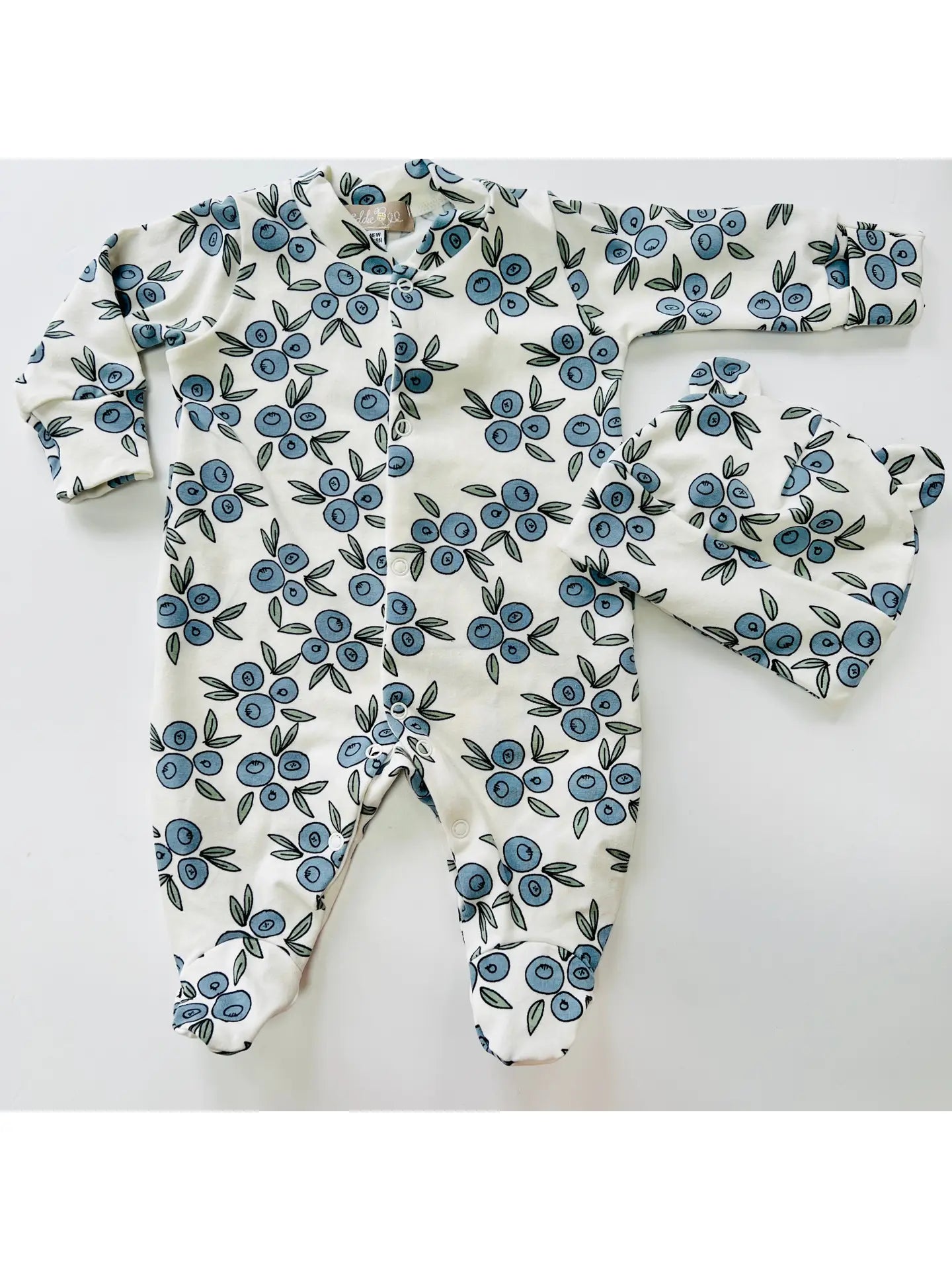 Eddie & Bee Organic Cotton Baby Sleepsuit in Cream " Bluebe