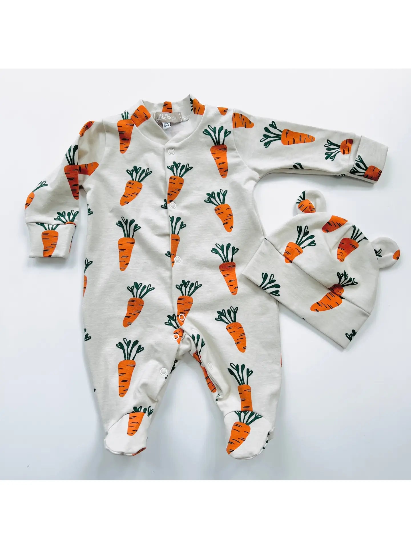 Eddie & Bee Organic Cotton Baby Sleep Suit in Oat