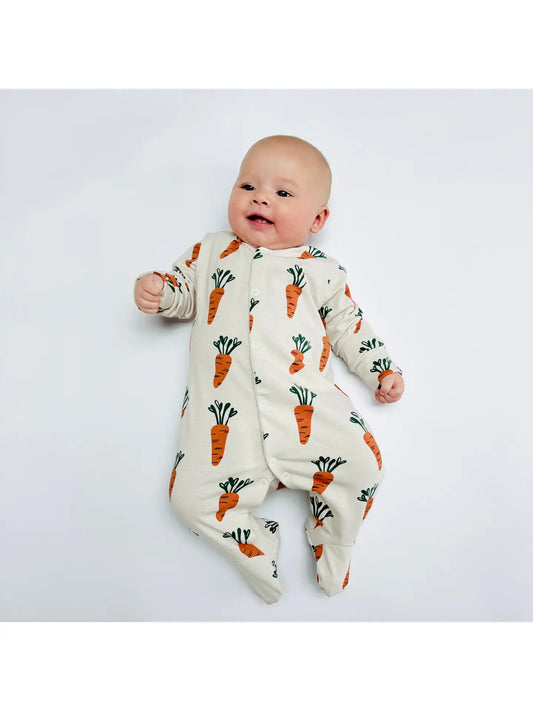 Eddie & Bee Organic Cotton Baby Sleep Suit in Oat