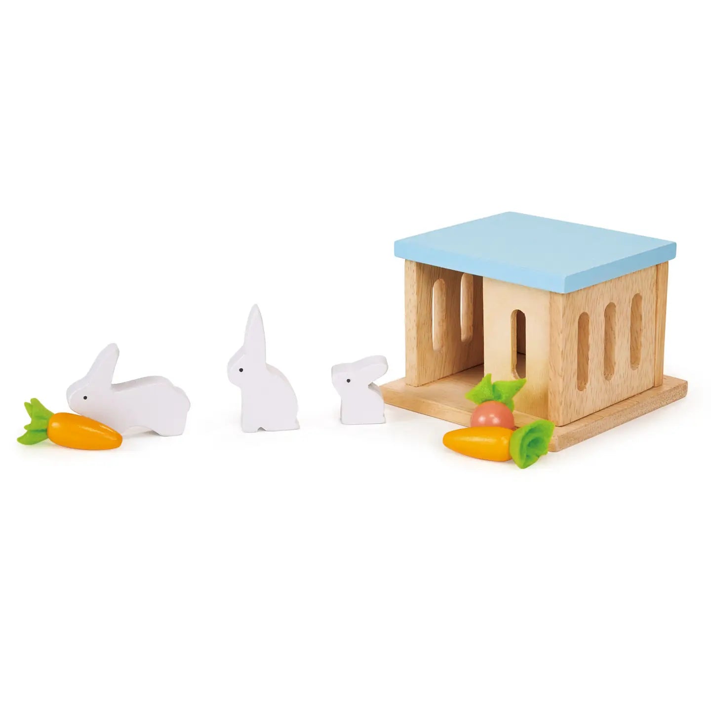 Wooden Rabbit Hutch Set