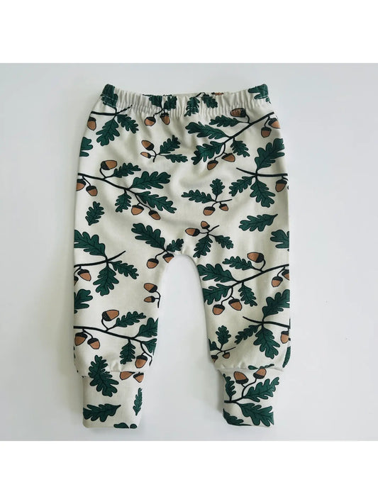 Eddie & Bee Organic Cotton Leggings in Oat  “Little Acorns”