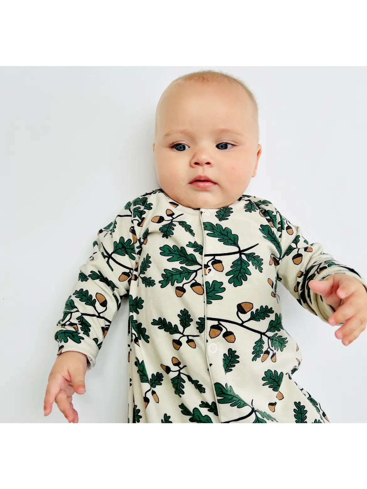 Eddie & Bee Organic Cotton Baby Sleep Suit in Oat " Little