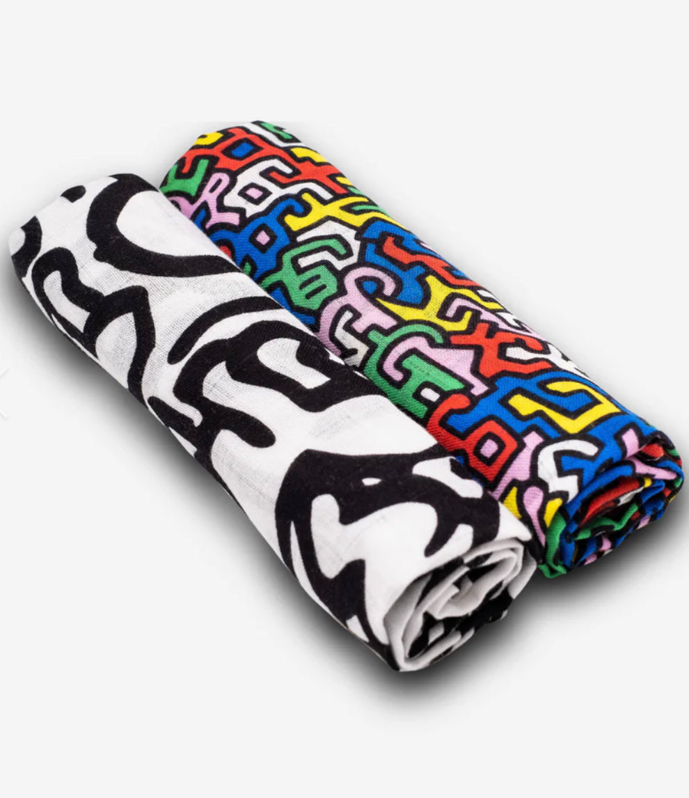 ETTA LOVES X KEITH HARING - 2 Pack Muslin Squares