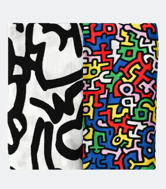 ETTA LOVES X KEITH HARING - 2 Pack Muslin Squares