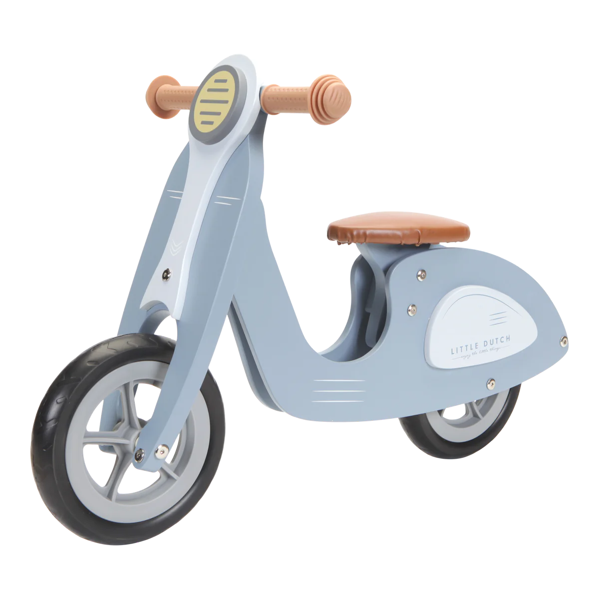 LITTLE DUTCH Wooden Balance Bike Scooter in Blue