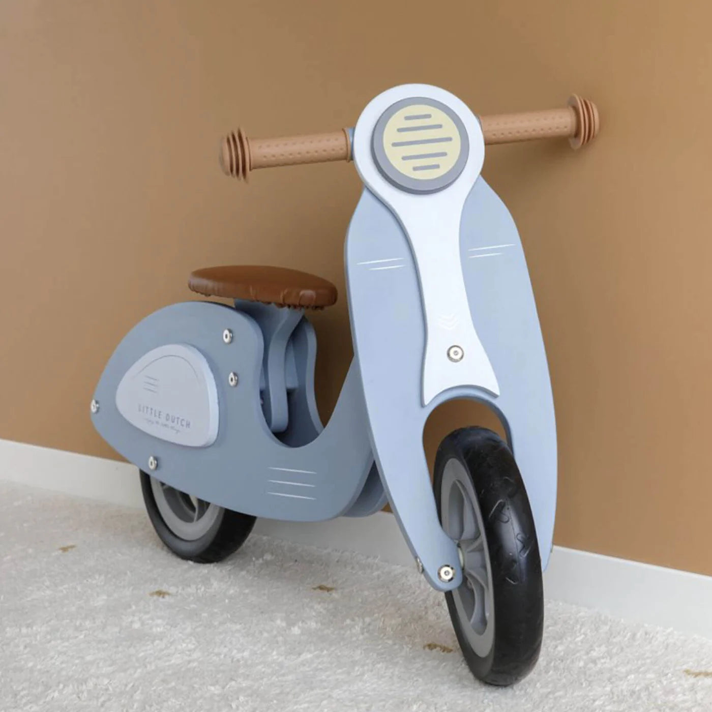 LITTLE DUTCH Wooden Balance Bike Scooter in Blue