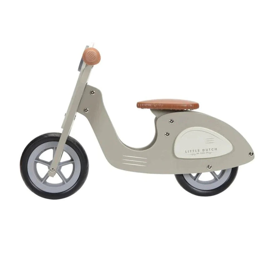 LITTLE DUTCH Balance Bike Scooter in Olive