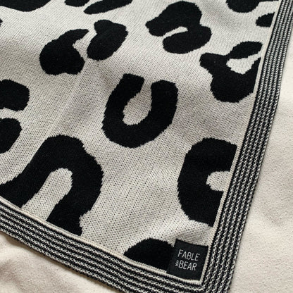 Leopard Print Knitted Baby Blanket