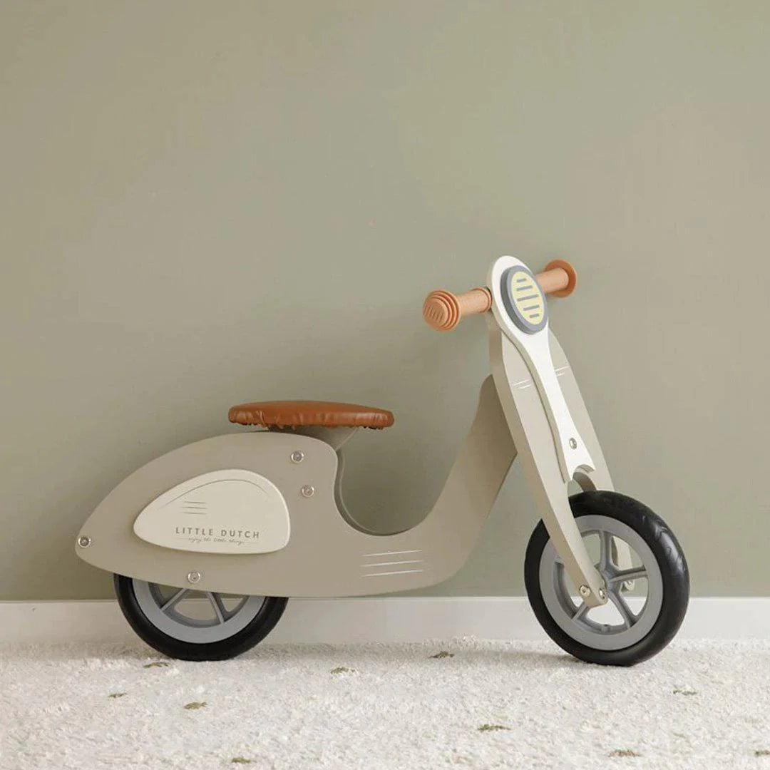 LITTLE DUTCH Balance Bike Scooter in Olive