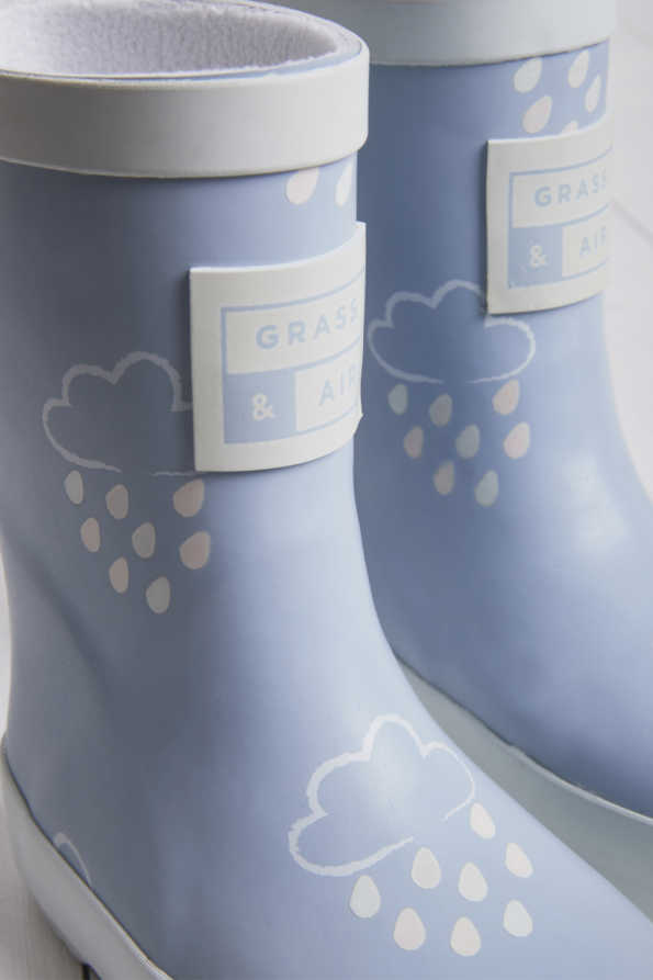 GRASS & AIR Colour Changing Wellies - Light Blue