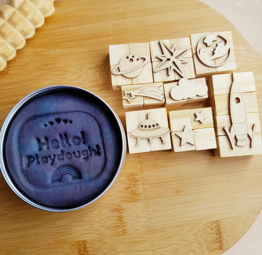 HELLO! PLAYDOUGH! - Space Wooden Stamps