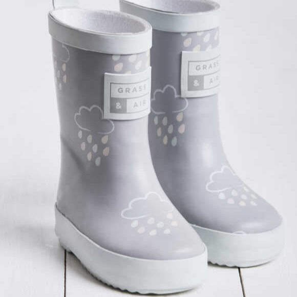 GRASS & AIR Colour Changing Wellies - Light Grey